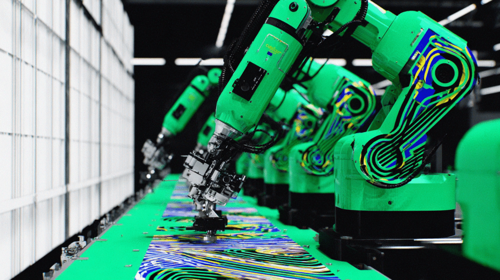 inteligentne roboty na lini produkcyjnej